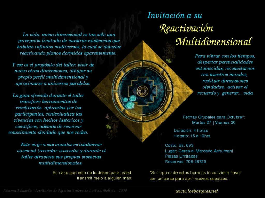 Taller Reactivación Multidimensional La Paz Oct 27 y 30 2009 Tll1