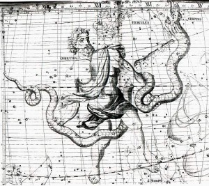 Ophiuchus, Atlas Coelestis, John Flamsteed, 1729
