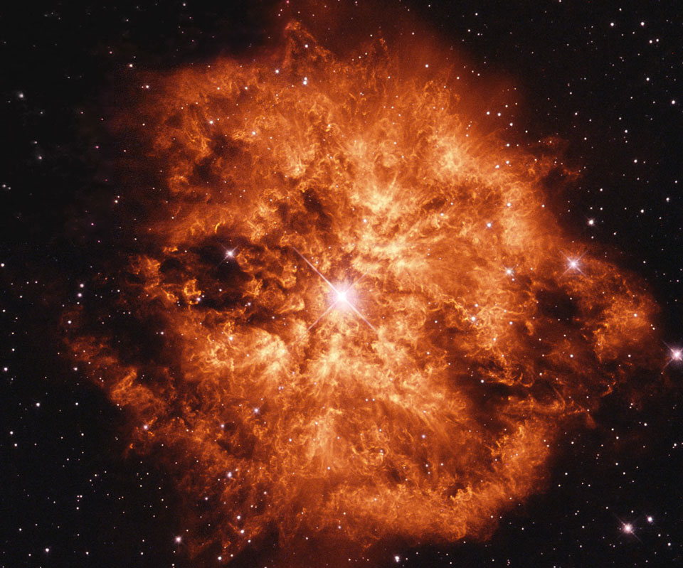 Wolf-Rayet Star 124: Stellar Wind Machine, Image Credit: Hubble Legacy Archive, NASA, ESA - Processing & Licence: Judy Schmidt